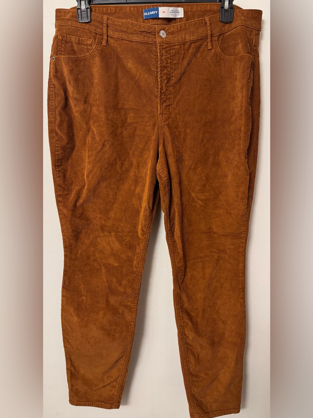 Old Navy high rise rockstar super skinny Corduroy Pants - Rust Brown size 18